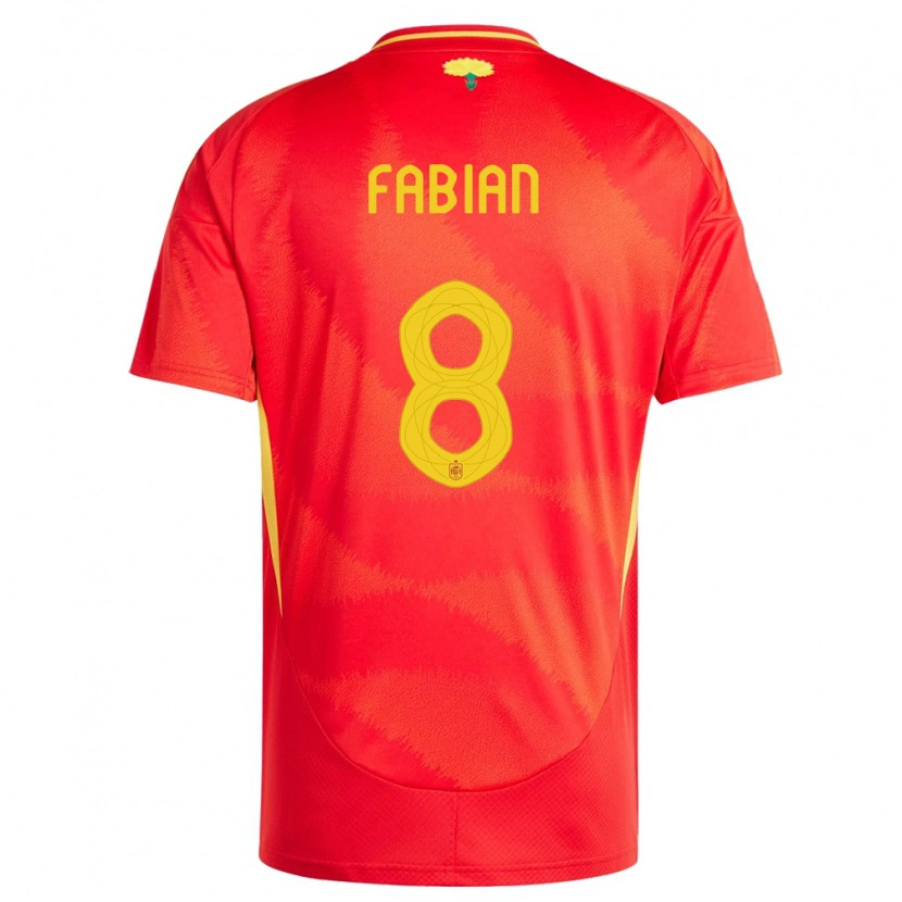 Danxen Børn Spanien Fabián Ruiz #8 Rød Hjemmebane Spillertrøjer 24-26 Trøje T-Shirt