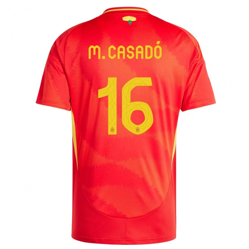 Danxen Børn Spanien Marc Casadó #16 Rød Hjemmebane Spillertrøjer 24-26 Trøje T-Shirt