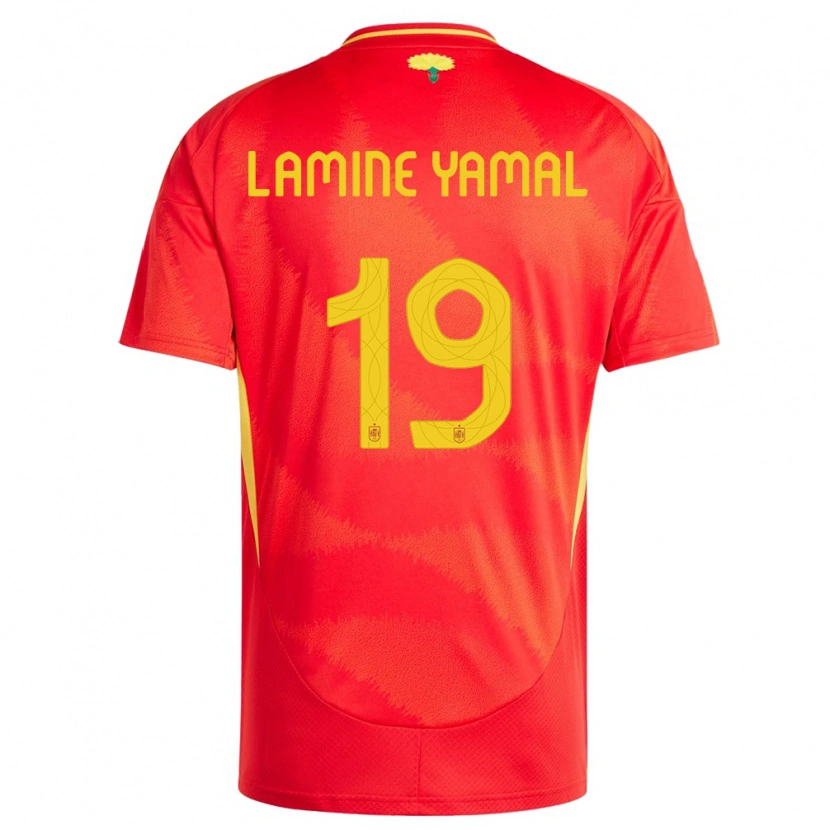 Danxen Børn Spanien Lamine Yamal #19 Rød Hjemmebane Spillertrøjer 24-26 Trøje T-Shirt