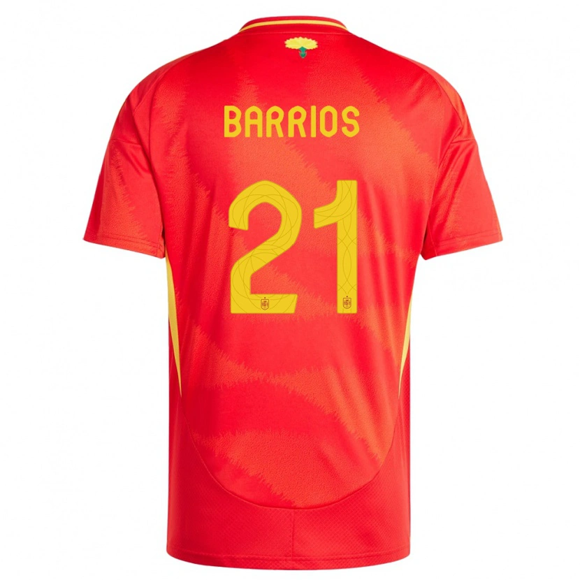 Danxen Børn Spanien Pablo Barrios #21 Rød Hjemmebane Spillertrøjer 24-26 Trøje T-Shirt