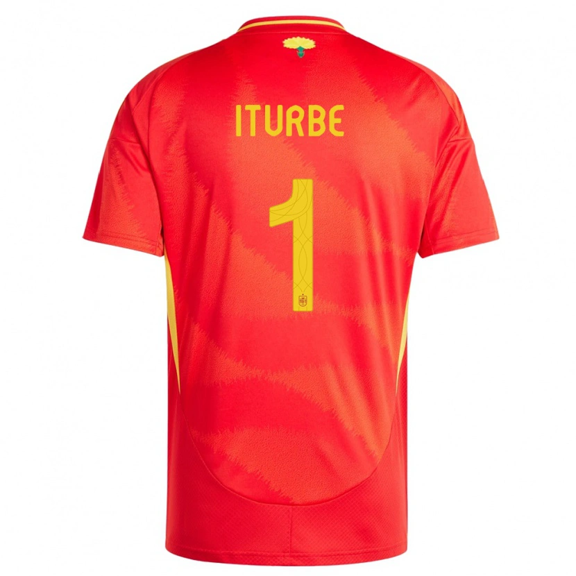 Danxen Børn Spanien Alejandro Iturbe #1 Rød Hjemmebane Spillertrøjer 24-26 Trøje T-Shirt