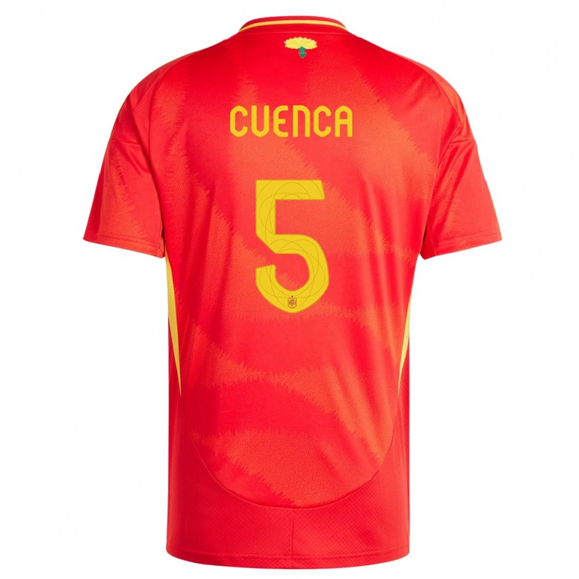 Danxen Børn Spanien Andrés Cuenca #5 Rød Hjemmebane Spillertrøjer 24-26 Trøje T-Shirt