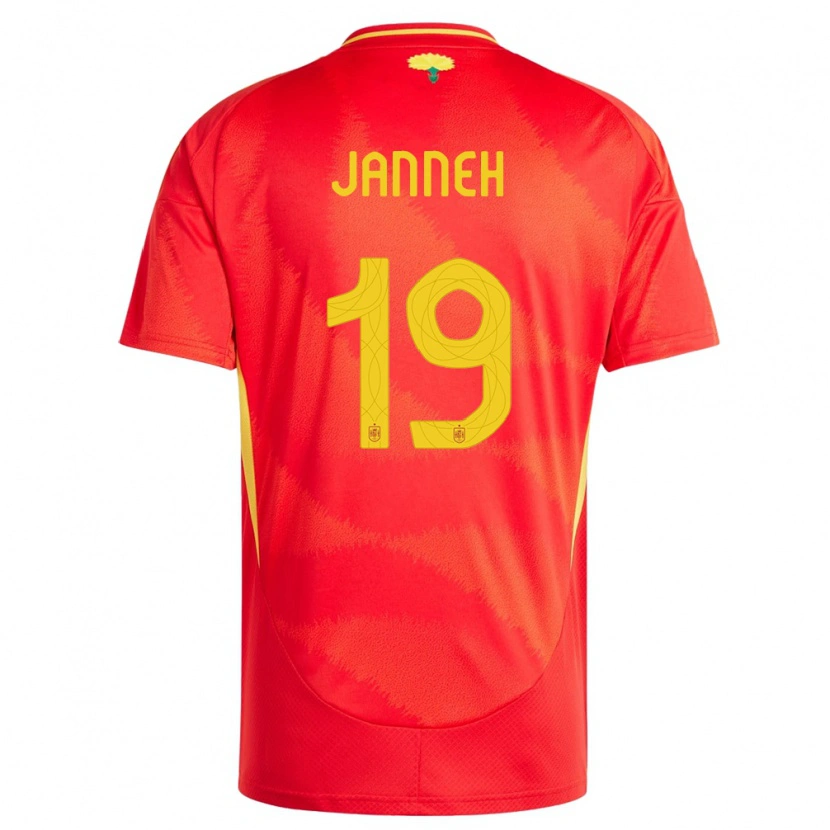 Danxen Børn Spanien Omar Janneh #19 Rød Hjemmebane Spillertrøjer 24-26 Trøje T-Shirt