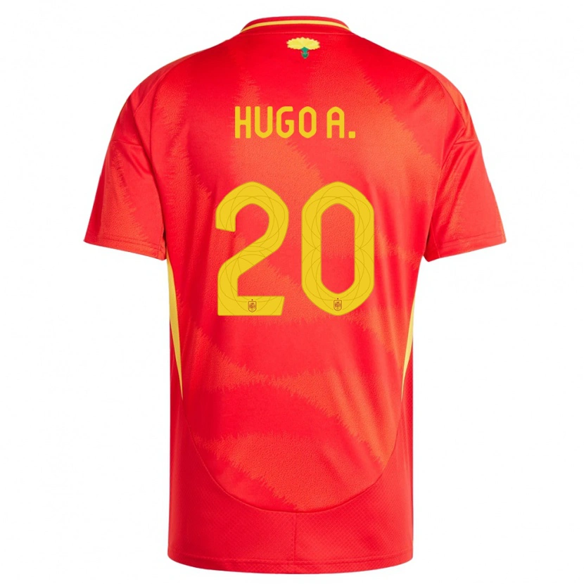 Danxen Børn Spanien Hugo Álvarez #20 Rød Hjemmebane Spillertrøjer 24-26 Trøje T-Shirt