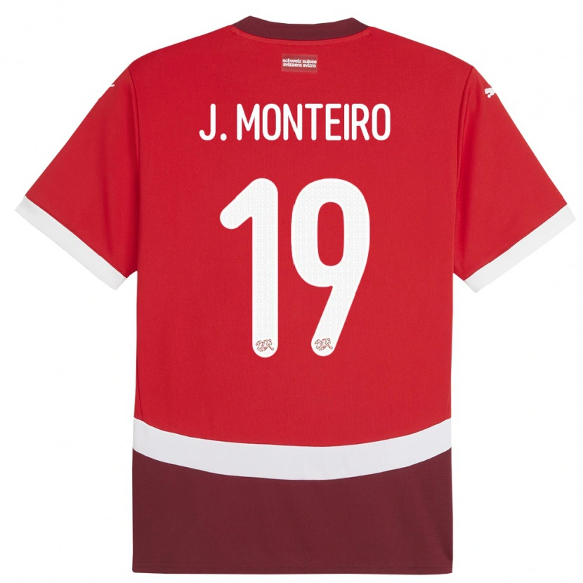 Danxen Børn Schweiz Joël Monteiro #19 Rød Hjemmebane Spillertrøjer 24-26 Trøje T-Shirt