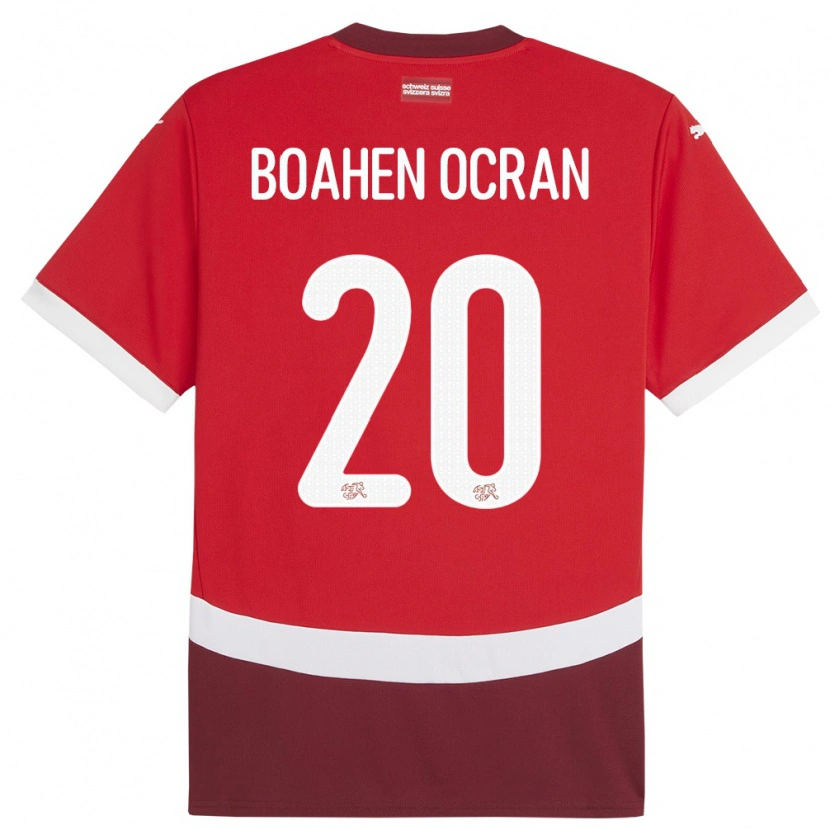 Danxen Børn Schweiz Bright Boahen Ocran #20 Rød Hjemmebane Spillertrøjer 24-26 Trøje T-Shirt