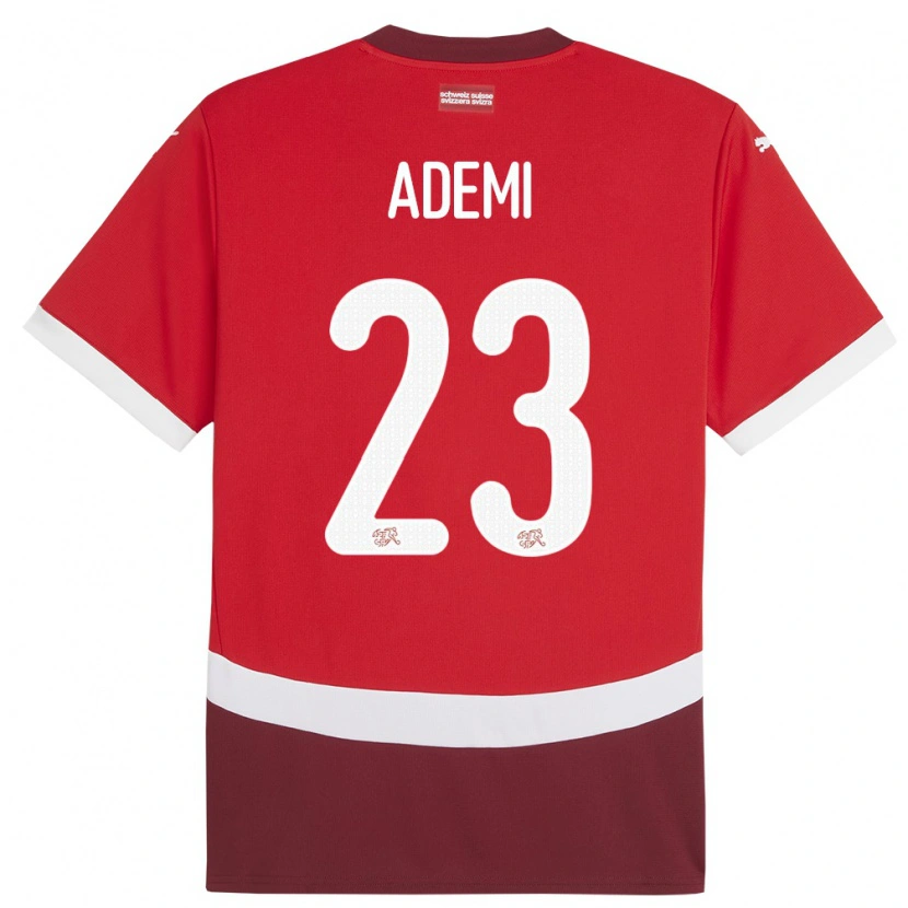 Danxen Børn Schweiz Arnis Ademi #23 Rød Hjemmebane Spillertrøjer 24-26 Trøje T-Shirt