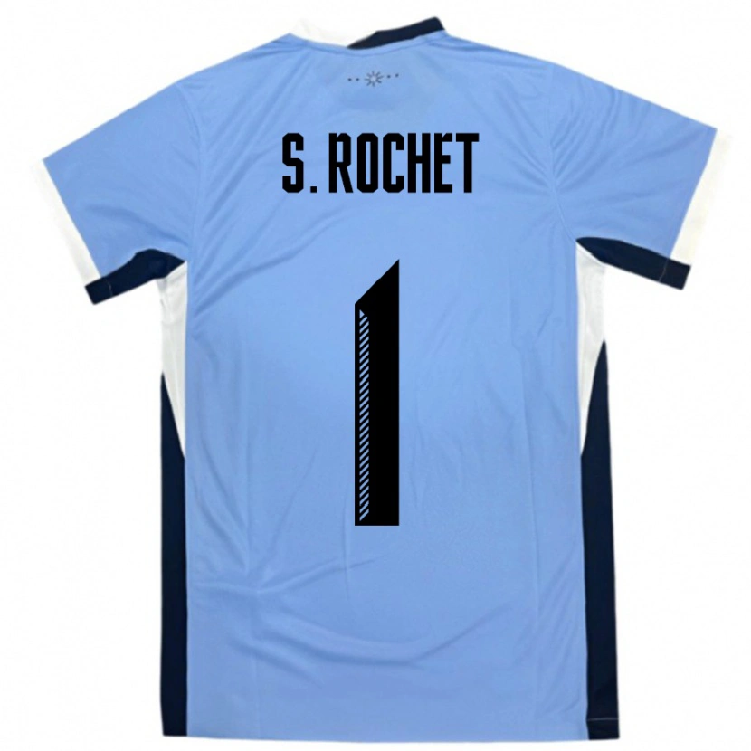 Danxen Børn Uruguay Sergio Rochet #1 Hvid Sort Hjemmebane Spillertrøjer 24-26 Trøje T-Shirt