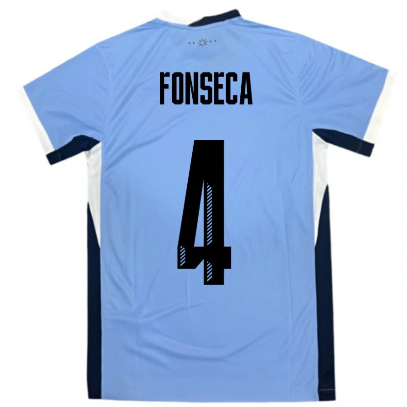 Danxen Børn Uruguay Nicolás Fonseca #4 Hvid Sort Hjemmebane Spillertrøjer 24-26 Trøje T-Shirt