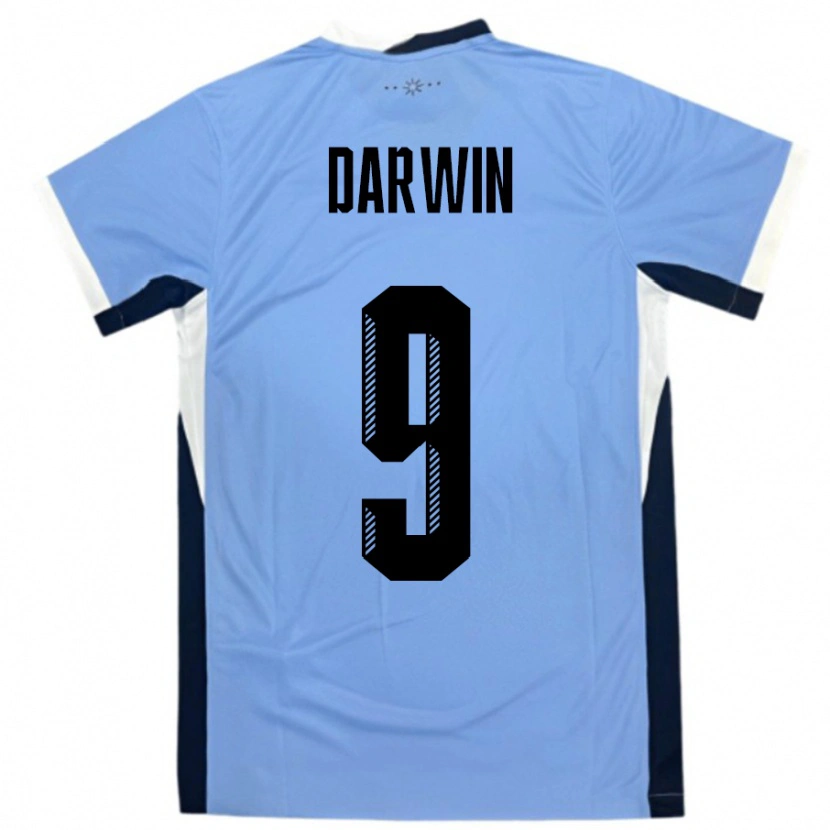 Danxen Børn Uruguay Darwin Núñez #9 Hvid Sort Hjemmebane Spillertrøjer 24-26 Trøje T-Shirt