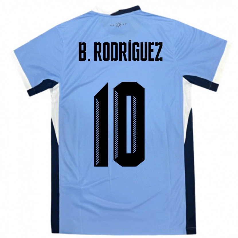 Danxen Børn Uruguay Brian Rodríguez #10 Hvid Sort Hjemmebane Spillertrøjer 24-26 Trøje T-Shirt