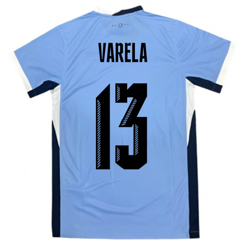 Danxen Børn Uruguay Guillermo Varela #13 Hvid Sort Hjemmebane Spillertrøjer 24-26 Trøje T-Shirt