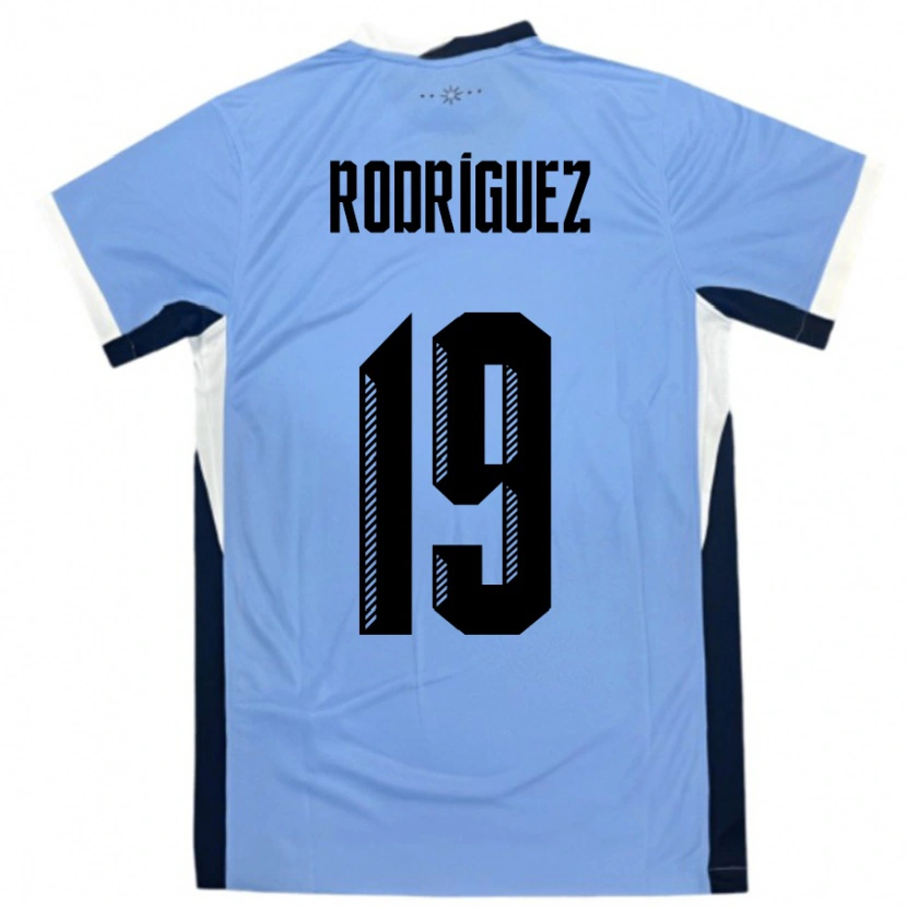 Danxen Børn Uruguay Luciano Rodríguez #19 Hvid Sort Hjemmebane Spillertrøjer 24-26 Trøje T-Shirt