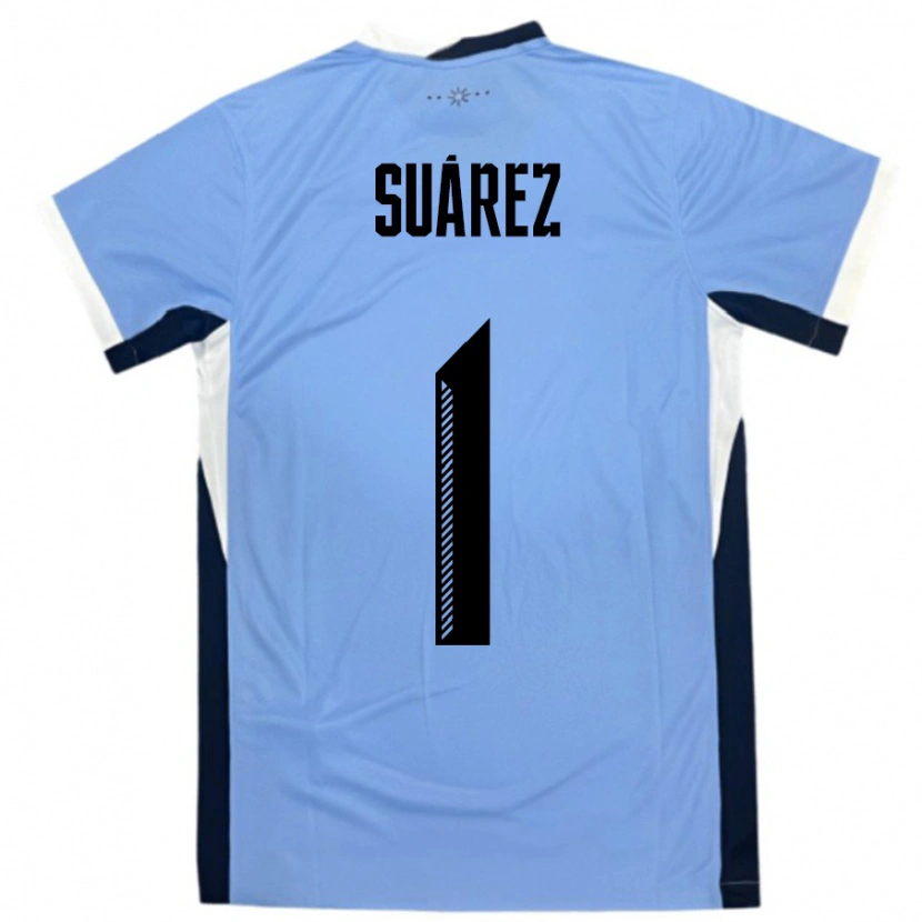 Danxen Børn Uruguay Ignacio Suárez #1 Hvid Sort Hjemmebane Spillertrøjer 24-26 Trøje T-Shirt