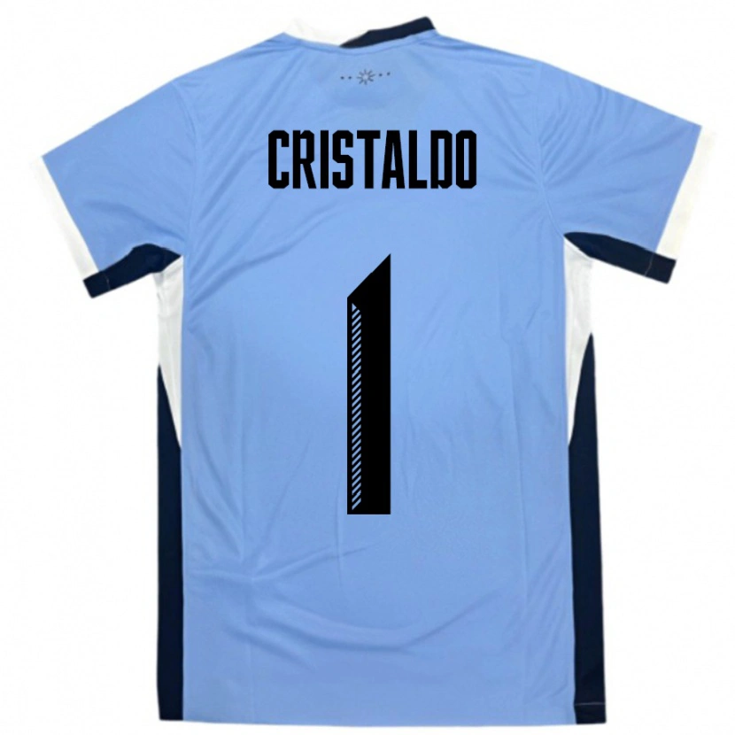 Danxen Børn Uruguay Fabian Cristaldo #1 Hvid Sort Hjemmebane Spillertrøjer 24-26 Trøje T-Shirt