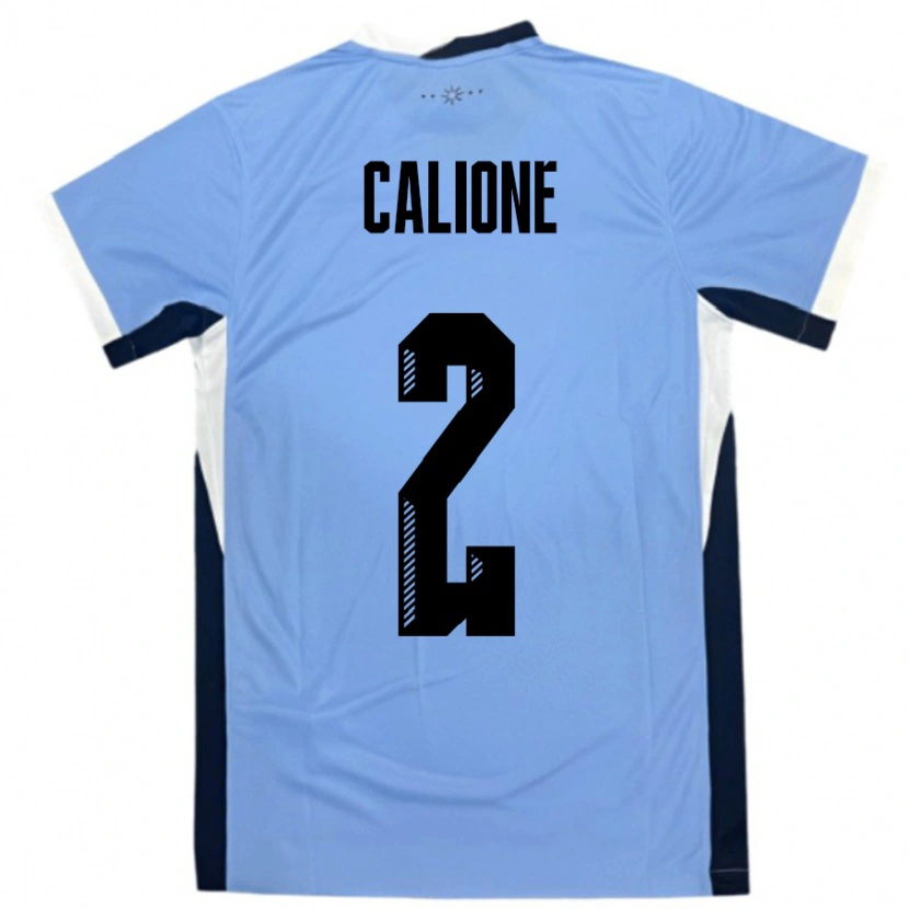 Danxen Børn Uruguay Paolo Calione #2 Hvid Sort Hjemmebane Spillertrøjer 24-26 Trøje T-Shirt