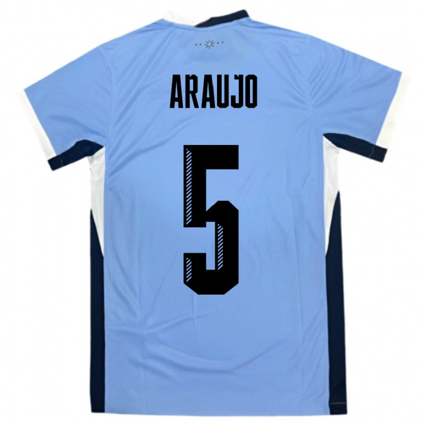 Danxen Børn Uruguay César Araújo #5 Hvid Sort Hjemmebane Spillertrøjer 24-26 Trøje T-Shirt