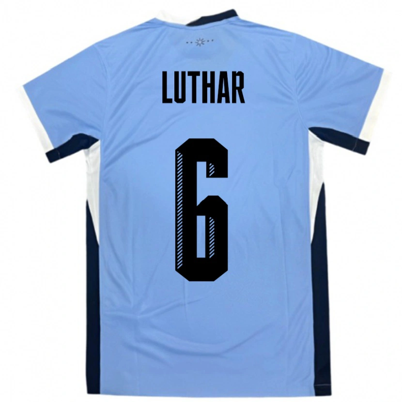 Danxen Børn Uruguay Thiago Luthar #6 Hvid Sort Hjemmebane Spillertrøjer 24-26 Trøje T-Shirt