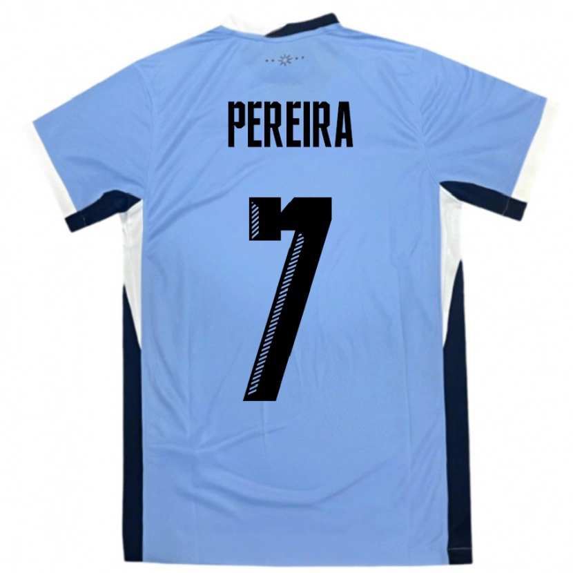 Danxen Børn Uruguay Bruno Pereira #7 Hvid Sort Hjemmebane Spillertrøjer 24-26 Trøje T-Shirt