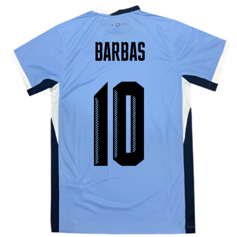 Danxen Børn Uruguay Germán Barbas #10 Hvid Sort Hjemmebane Spillertrøjer 24-26 Trøje T-Shirt