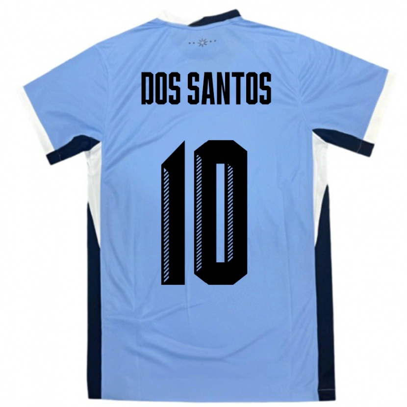 Danxen Børn Uruguay Alexander Dos Santos #10 Hvid Sort Hjemmebane Spillertrøjer 24-26 Trøje T-Shirt