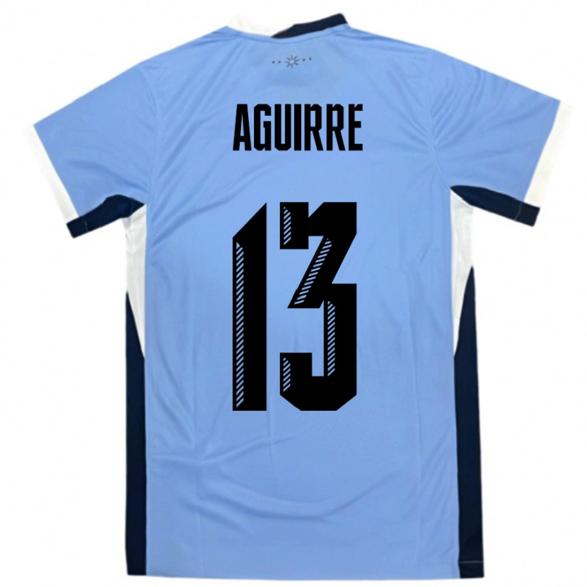 Danxen Børn Uruguay Joaquin Aguirre #13 Hvid Sort Hjemmebane Spillertrøjer 24-26 Trøje T-Shirt