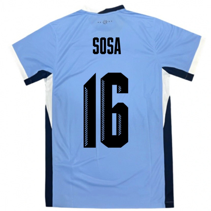 Danxen Børn Uruguay Santiago Sosa #16 Hvid Sort Hjemmebane Spillertrøjer 24-26 Trøje T-Shirt