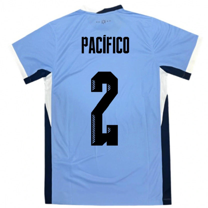 Danxen Børn Uruguay Patricio Pacifico #2 Hvid Sort Hjemmebane Spillertrøjer 24-26 Trøje T-Shirt