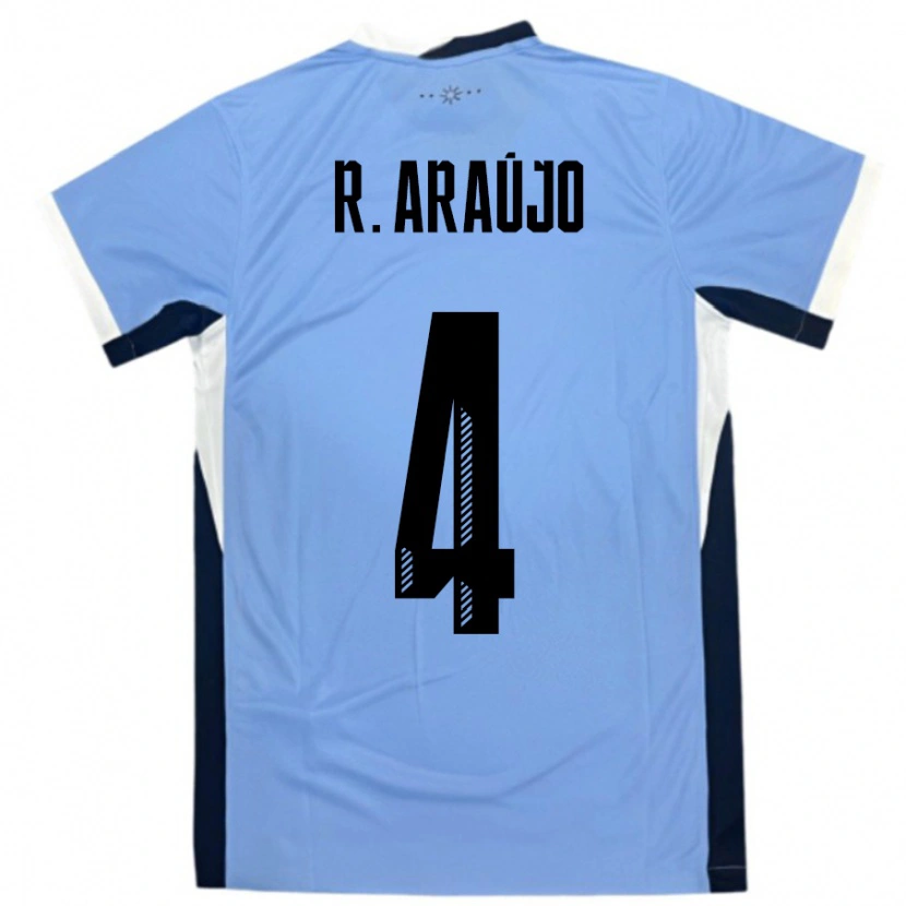 Danxen Børn Uruguay Ronald Araujo #4 Hvid Sort Hjemmebane Spillertrøjer 24-26 Trøje T-Shirt