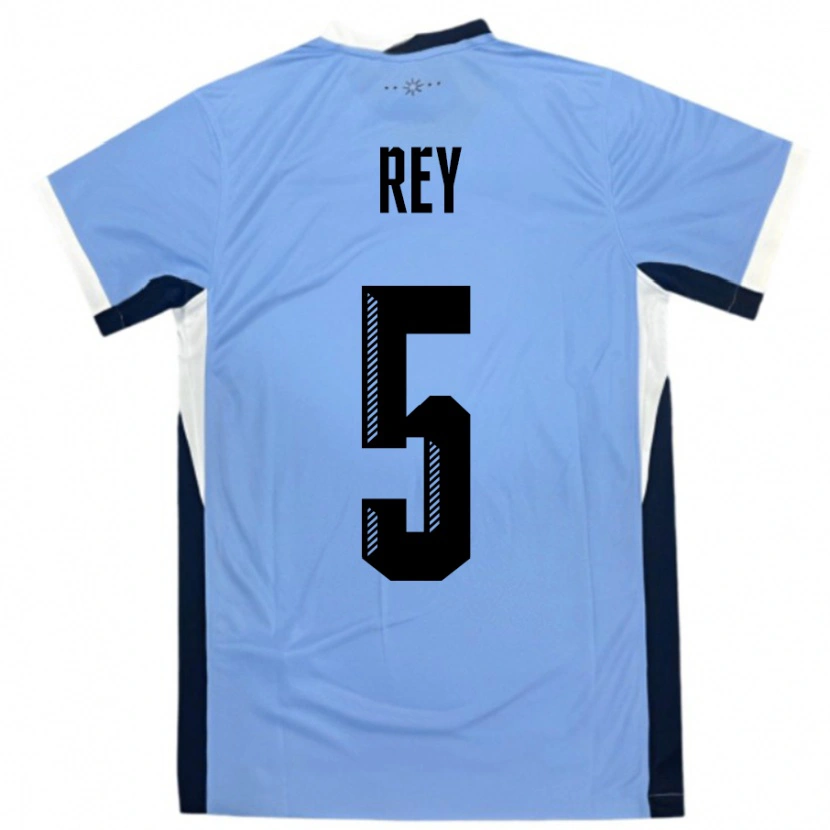 Danxen Børn Uruguay Rodrigo Rey #5 Hvid Sort Hjemmebane Spillertrøjer 24-26 Trøje T-Shirt