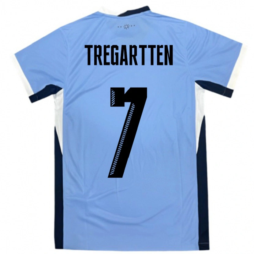 Danxen Børn Uruguay Stephanie Tregartten #7 Hvid Sort Hjemmebane Spillertrøjer 24-26 Trøje T-Shirt