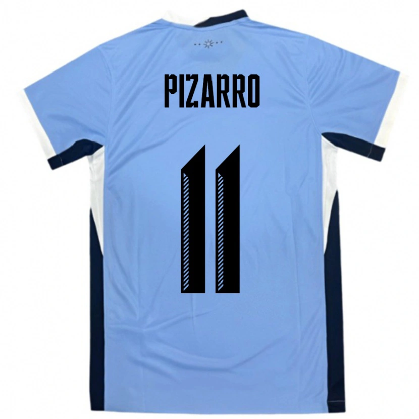 Danxen Børn Uruguay Esperanza Pizarro #11 Hvid Sort Hjemmebane Spillertrøjer 24-26 Trøje T-Shirt