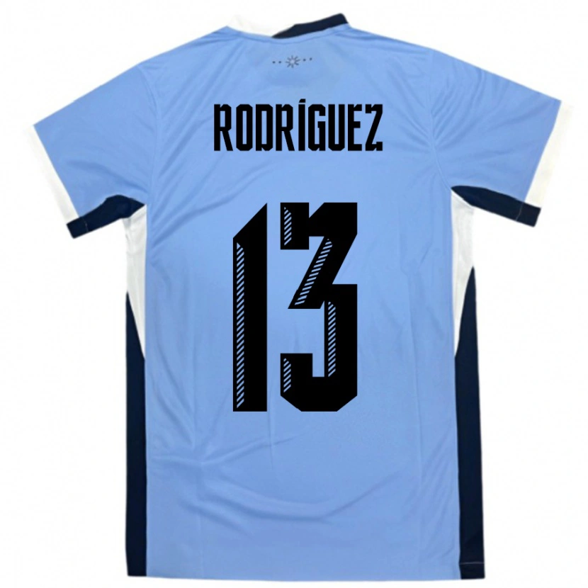 Danxen Børn Uruguay Agustin Rodriguez #13 Hvid Sort Hjemmebane Spillertrøjer 24-26 Trøje T-Shirt