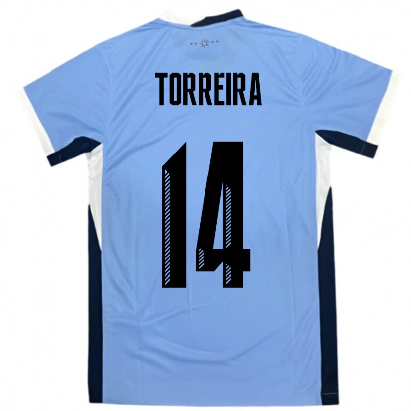 Danxen Børn Uruguay Lucas Torreira #14 Hvid Sort Hjemmebane Spillertrøjer 24-26 Trøje T-Shirt