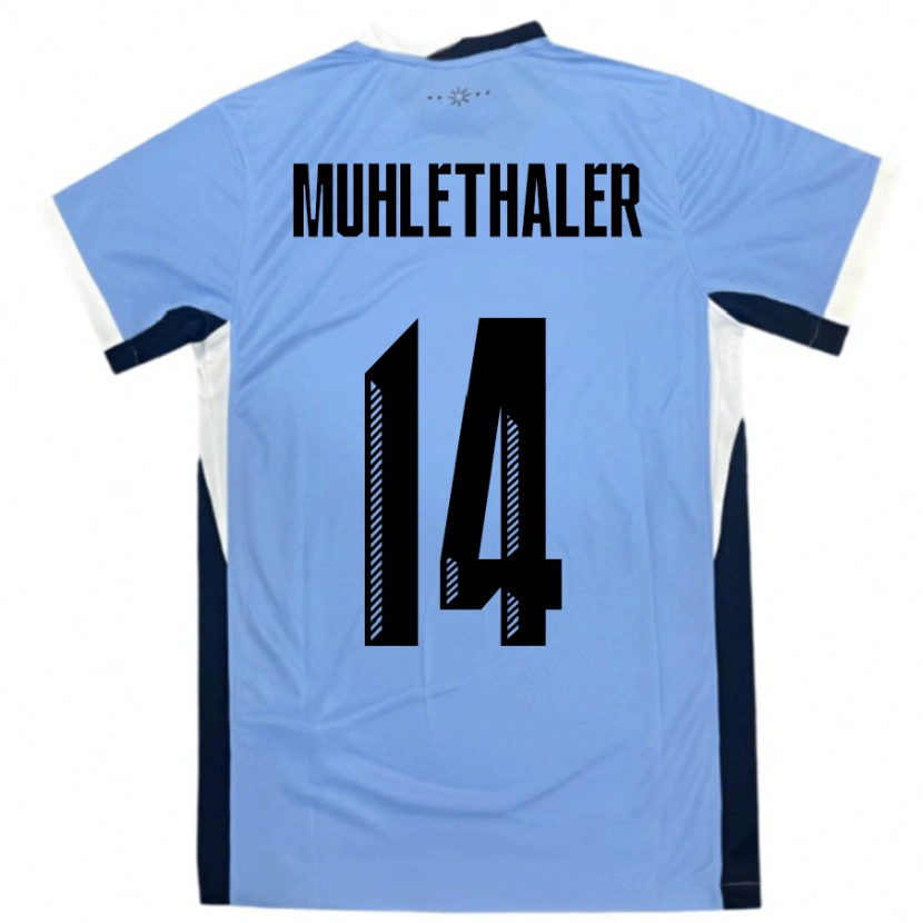 Danxen Børn Uruguay Stiven Muhlethaler #14 Hvid Sort Hjemmebane Spillertrøjer 24-26 Trøje T-Shirt