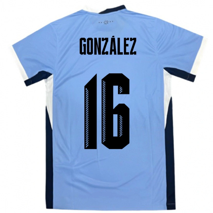 Danxen Børn Uruguay Lorena Gonzalez #16 Hvid Sort Hjemmebane Spillertrøjer 24-26 Trøje T-Shirt