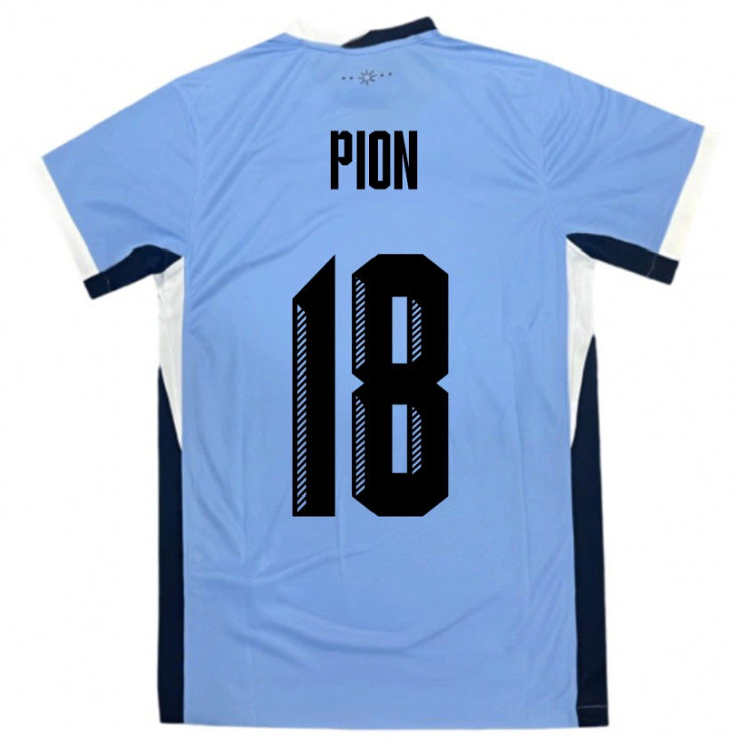 Danxen Børn Uruguay Mariana Pion #18 Hvid Sort Hjemmebane Spillertrøjer 24-26 Trøje T-Shirt