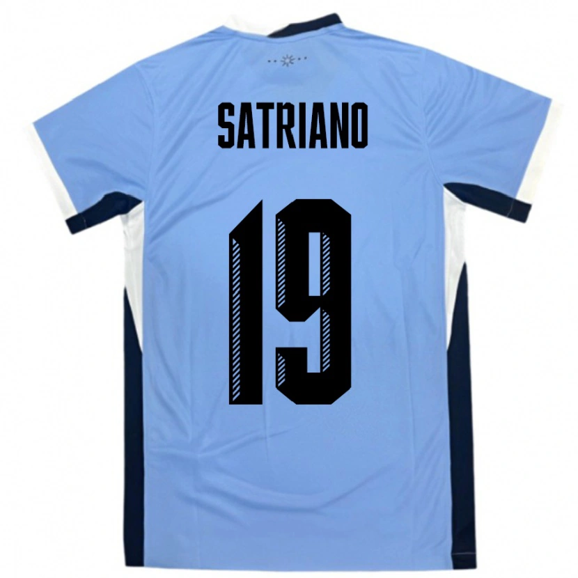 Danxen Børn Uruguay Martin Satriano #19 Hvid Sort Hjemmebane Spillertrøjer 24-26 Trøje T-Shirt