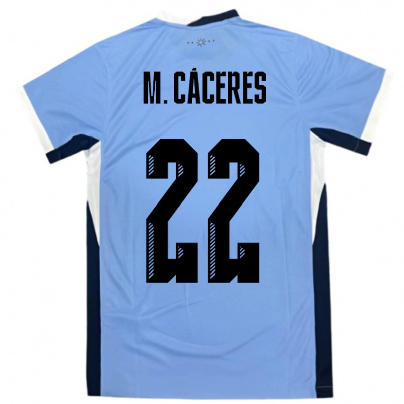 Danxen Børn Uruguay Martin Caceres #22 Hvid Sort Hjemmebane Spillertrøjer 24-26 Trøje T-Shirt