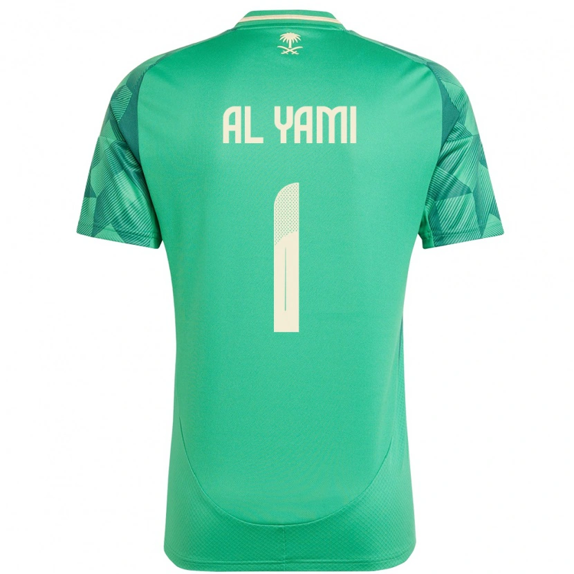 Danxen Børn Saudi-Arabien Mohammed Al-Yami #1 Grøn Hjemmebane Spillertrøjer 24-26 Trøje T-Shirt