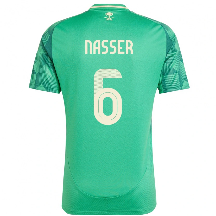 Danxen Børn Saudi-Arabien Nasser Al-Dawsari #6 Grøn Hjemmebane Spillertrøjer 24-26 Trøje T-Shirt