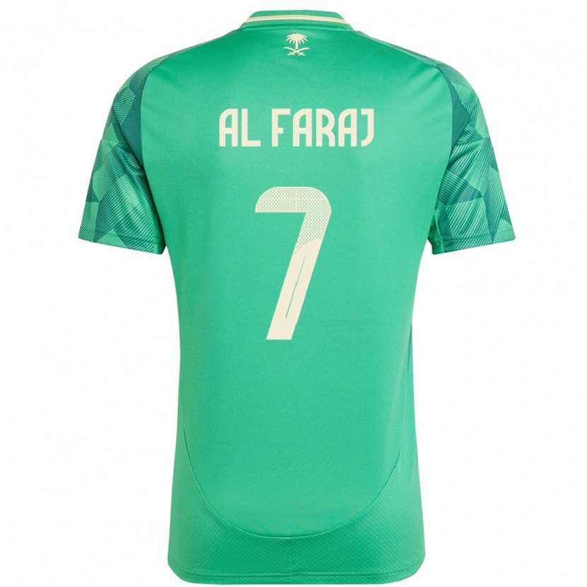 Danxen Børn Saudi-Arabien Salman Al-Faraj #7 Grøn Hjemmebane Spillertrøjer 24-26 Trøje T-Shirt