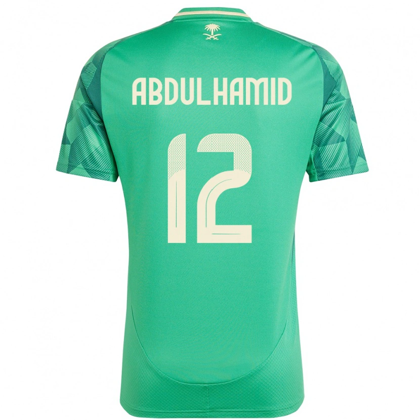 Danxen Børn Saudi-Arabien Saud Abdulhamid #12 Grøn Hjemmebane Spillertrøjer 24-26 Trøje T-Shirt