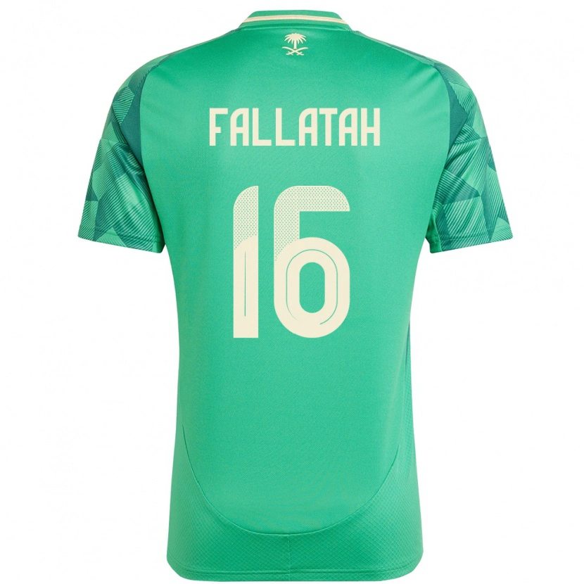 Danxen Børn Saudi-Arabien Ayman Fallatah #16 Grøn Hjemmebane Spillertrøjer 24-26 Trøje T-Shirt