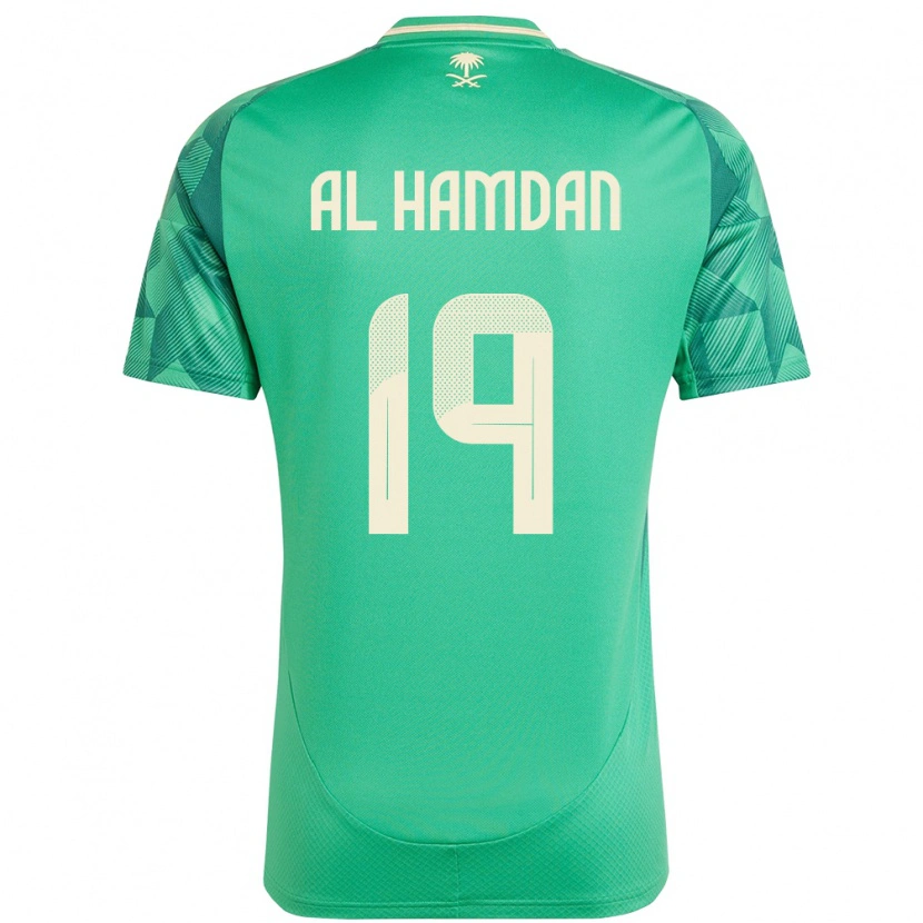 Danxen Børn Saudi-Arabien Abdullah Al-Hamdan #19 Grøn Hjemmebane Spillertrøjer 24-26 Trøje T-Shirt