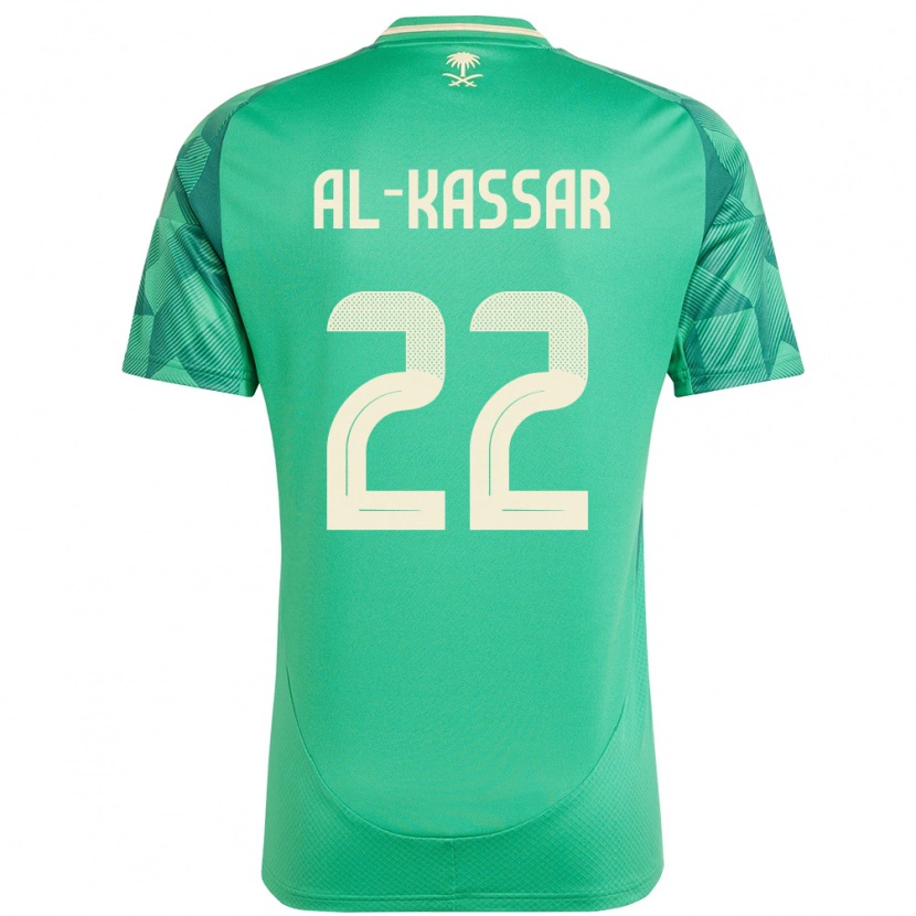 Danxen Børn Saudi-Arabien Ahmed Al-Kassar #22 Grøn Hjemmebane Spillertrøjer 24-26 Trøje T-Shirt