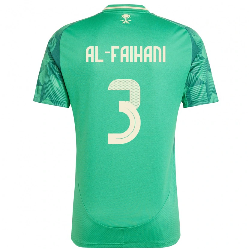 Danxen Børn Saudi-Arabien Nasser Al-Faihani #3 Grøn Hjemmebane Spillertrøjer 24-26 Trøje T-Shirt