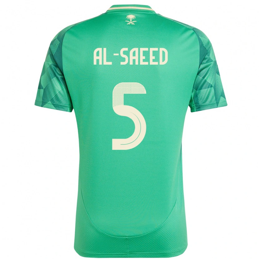 Danxen Børn Saudi-Arabien Turki Al-Saeed #5 Grøn Hjemmebane Spillertrøjer 24-26 Trøje T-Shirt