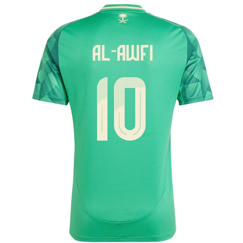 Danxen Børn Saudi-Arabien Al-Walid Al-Awfi #10 Grøn Hjemmebane Spillertrøjer 24-26 Trøje T-Shirt