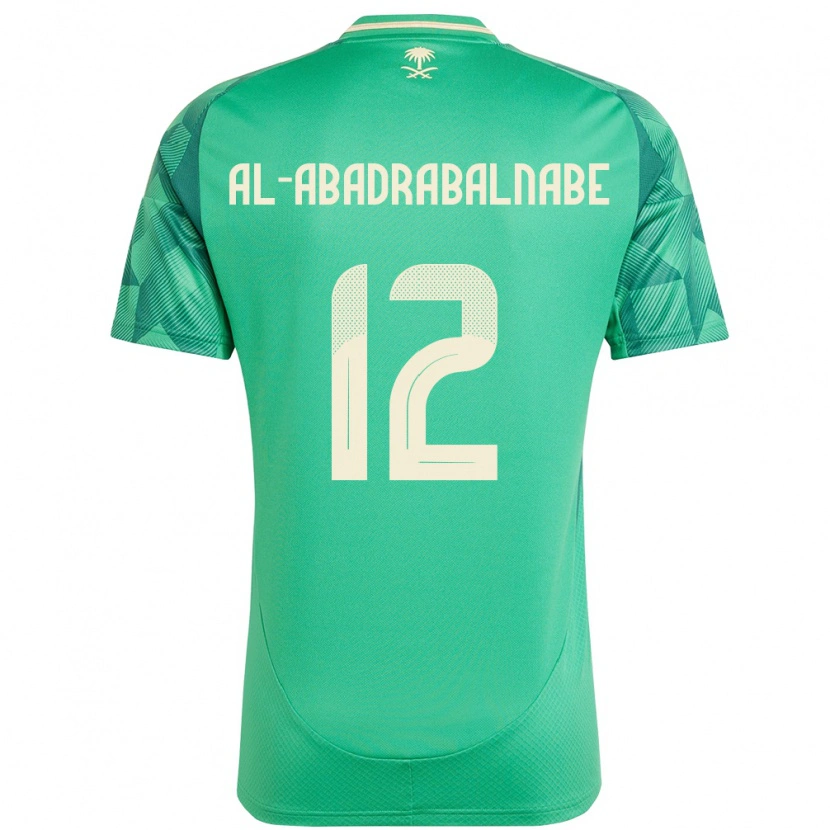 Danxen Børn Saudi-Arabien Ahmed Musallam Al-Abadrabalnabe #12 Grøn Hjemmebane Spillertrøjer 24-26 Trøje T-Shirt